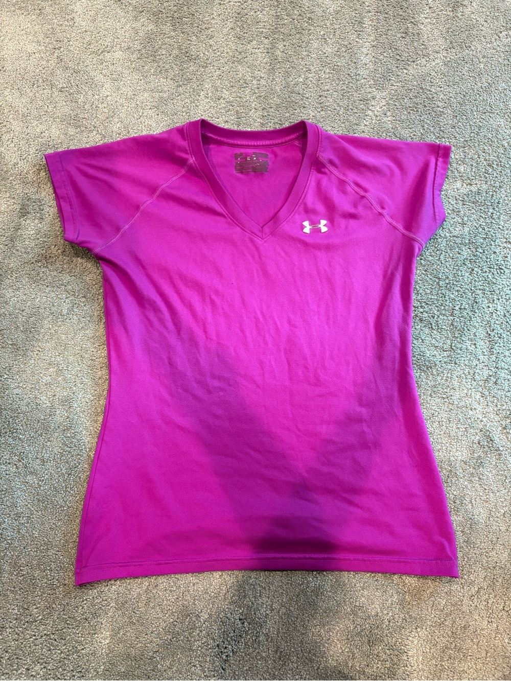 Under Armour Women's Bright Magenta V-Neck Short Sleeve Tee